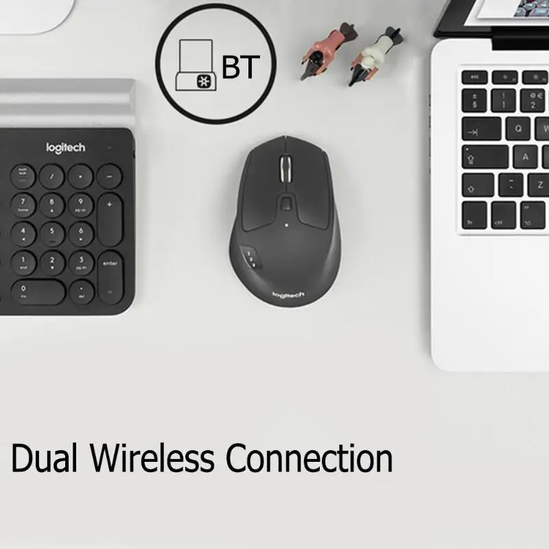Logitech M720 триатлона компьютерные Bluetooth Двухрежимная 2,4 ГГц Беспроводной Мышь оптический, эргономический мыши Поддержка мульти-переключатель устройства для оптоволоконного кабеля