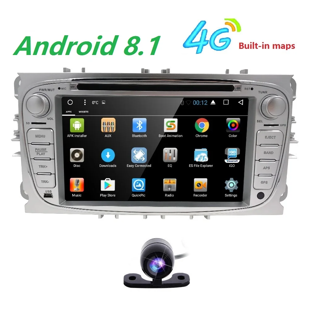 Hizpo 4 ядра Android 8 1 автомобильный dvd плеер 2Din навигационный GPS радиоприемник для Ford