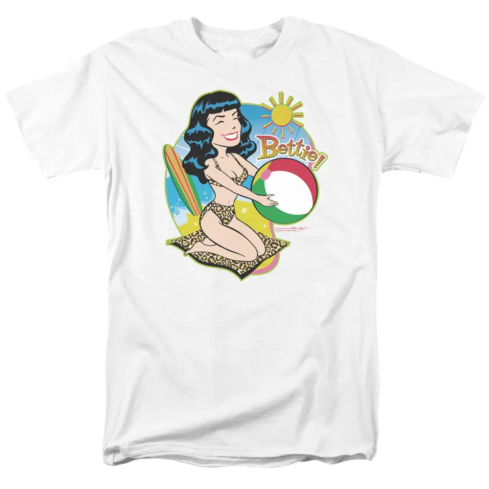 Bettie Page пляжный лицензионный для взрослых футболка все размеры хлопок 2019 с