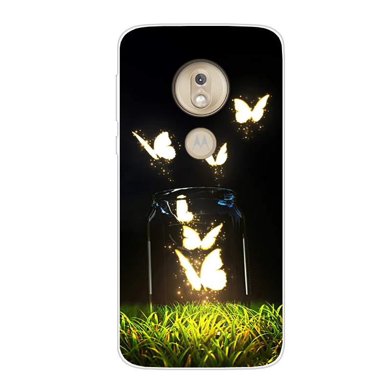 Case For Motorola Moto G7 Play Transparent Printing Drawing Silicone Phone Cover Power |