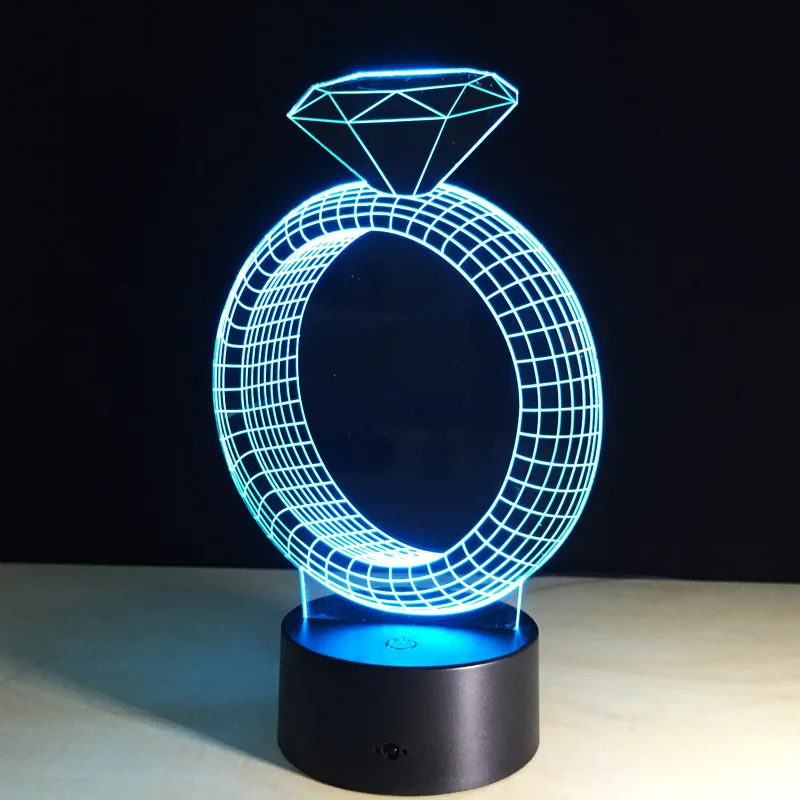 

Masonry Ring Model 3D Visual USB LED Night Light 7 Color Changing Table Desk Lamp for Baby Sleeping Xmas Gift