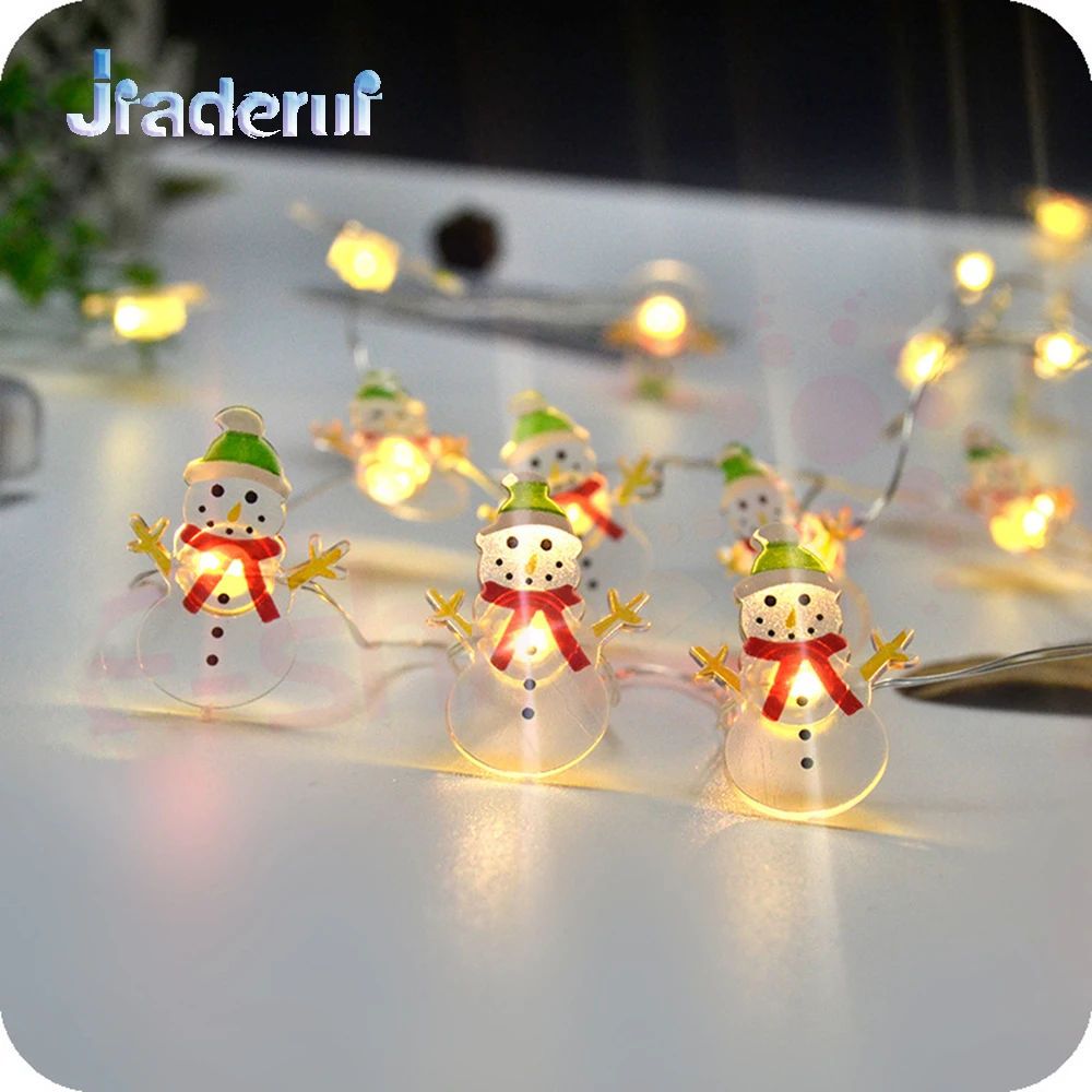Jiaderui LED Снеговик медная проволока Гирлянда Новогодние огни 2 м 20LED Рождественская