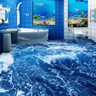 Пользовательские фотообои 3D морская волна плитка для пола фрески для ванной спальни гостиной Нескользящие водонепроницаемые плотные обои