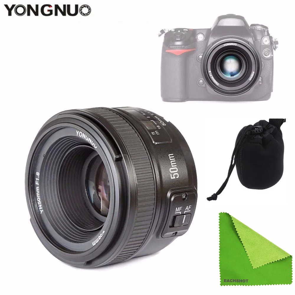 Объектив YONGNUO 50 мм YN50mm F1.8 с большой апертурой и автофокусом объектив для Nikon D5300 D3200 D3100 D7200 D700 DSLR камеры 50 мм Объективы