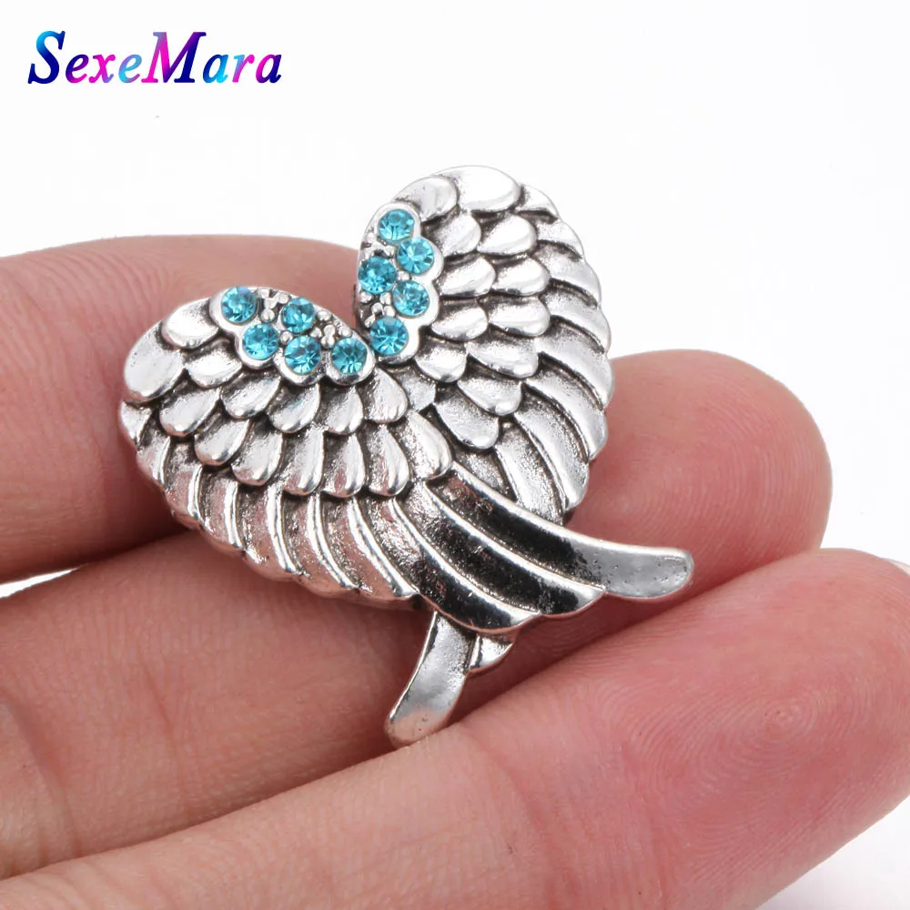 2018 Новый Snap Jewelry хрустальные Крылья Ангела из металла 18 мм кнопки подходит для