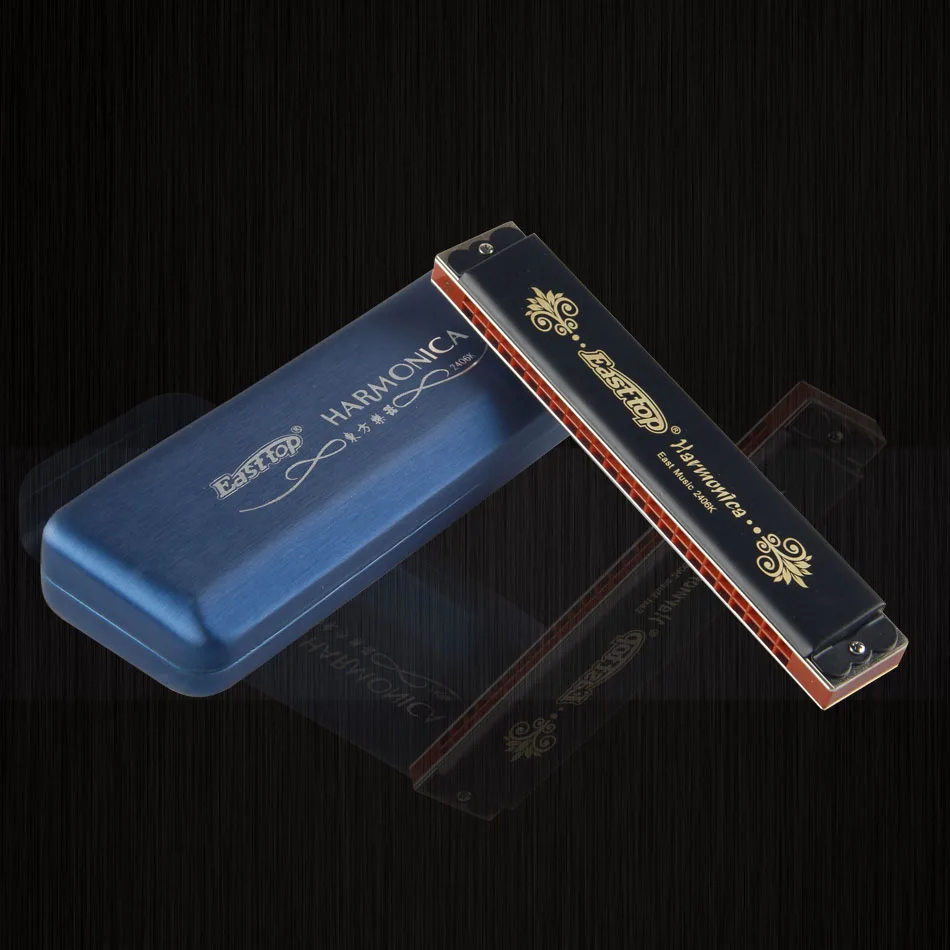 Новый EASTTOP tremolo T2406K 24 отверстия гармоника тремоло Гармоника рот органа черная