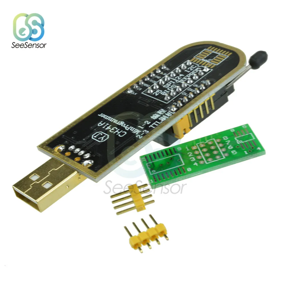 CH340 CH341A биос USB программатор SOP8 флэш-чип IC тестовый зажим программатор IC Разъем адаптер 24/25XX SPI флэш-чип EEPROM
