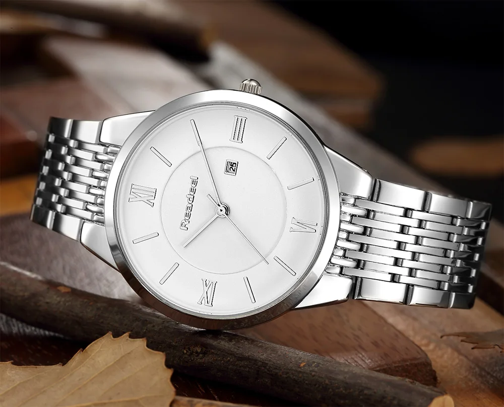 Readeel Quartz Ladies Wristwatch Casual Business Brand Luxury Waterproof Full Stainless Steel Watches Women Dress watches male | Наручные