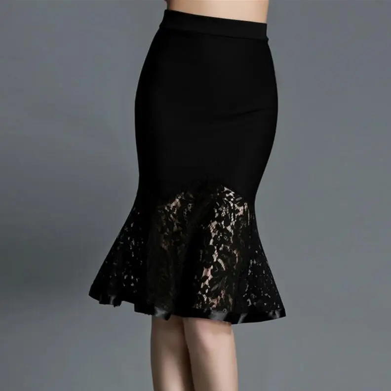 

Fashion Skirts Summer New Casual Patchwork Lace Pencil Skirt clothes plus size women skirt