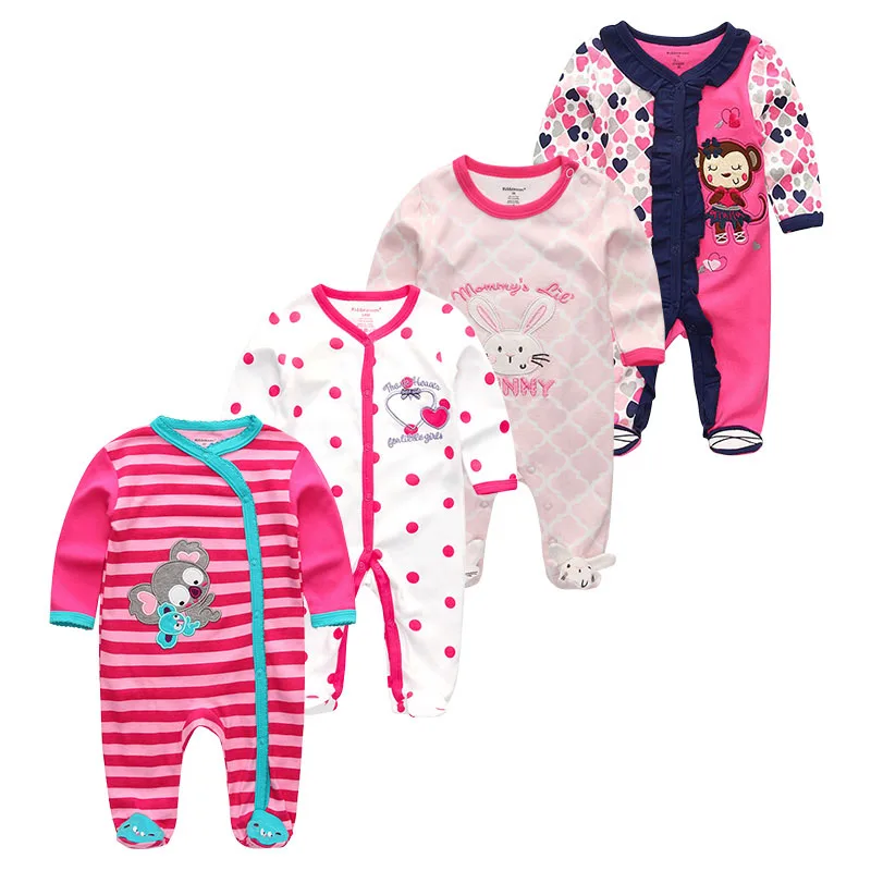 baby romper RFL4114 Зимняя одежда Детский комбинезон с длинным рукавом для новорожденных мальчиков и девочек Спортивный костюм для малышей животного roupa de bebes 2/3/4 шт./компл. детские пижамы Костюмы - Цвет: baby romper RFL4114