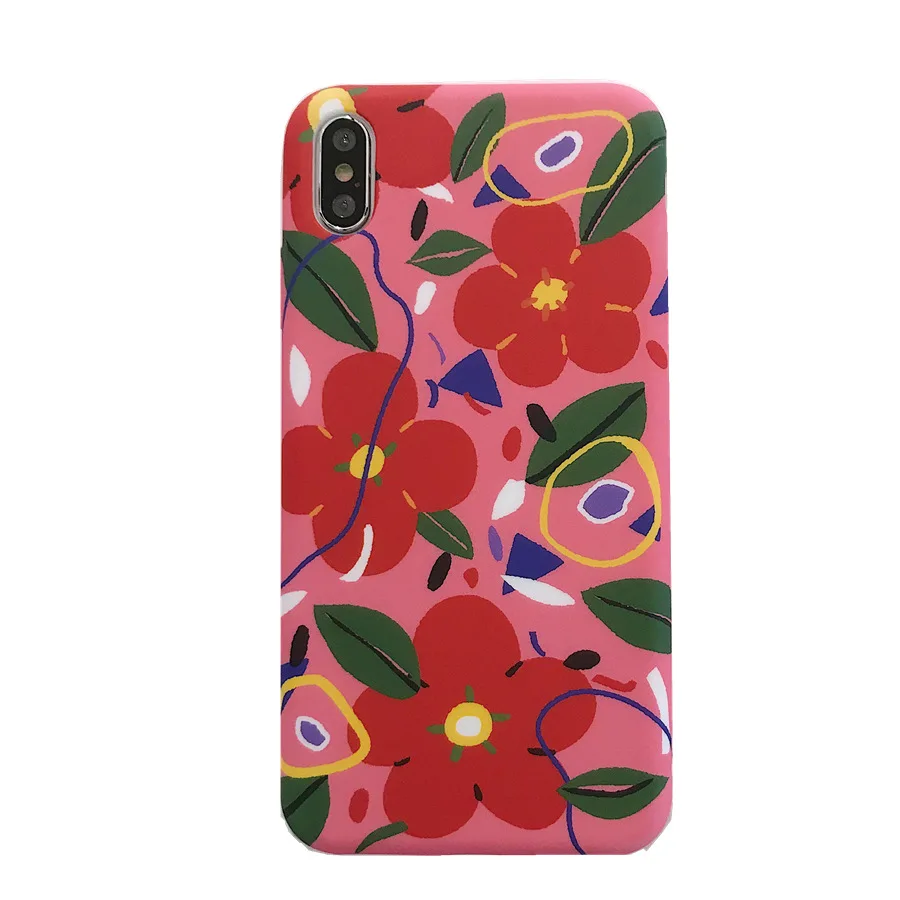 Ретро арт розовый цветок корейский чехол для iPhone 7 Puls 6 6S 8 роскошный жидкий