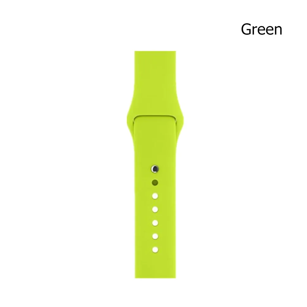 green Классический спортивный силиконовый ремешок для Apple Watch серии 5 4 3 2 мягкий сменный ремешок для iWatch 38 42 мм ремешок 40 44 мм браслет - Цвет ремешка: green