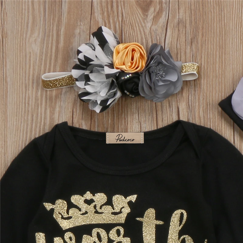 Хлопковый комбинезон с длинными рукавами и буквенным принтом для новорожденных