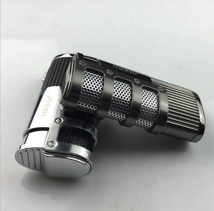 Gridding Stripes Стиль Турбо Зажигалка Карманный Бутан Ветрозащитный Тройной Факел Jet