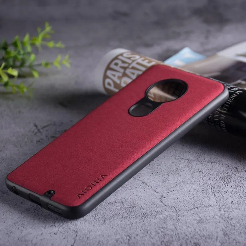 Текстильный чехол для moto rola moto G7 Plus G5S Plus, Мягкий ТПУ силиконовый материал и текстильный кожаный чехол, чехлы для moto G6 Plus - Цвет: dark red