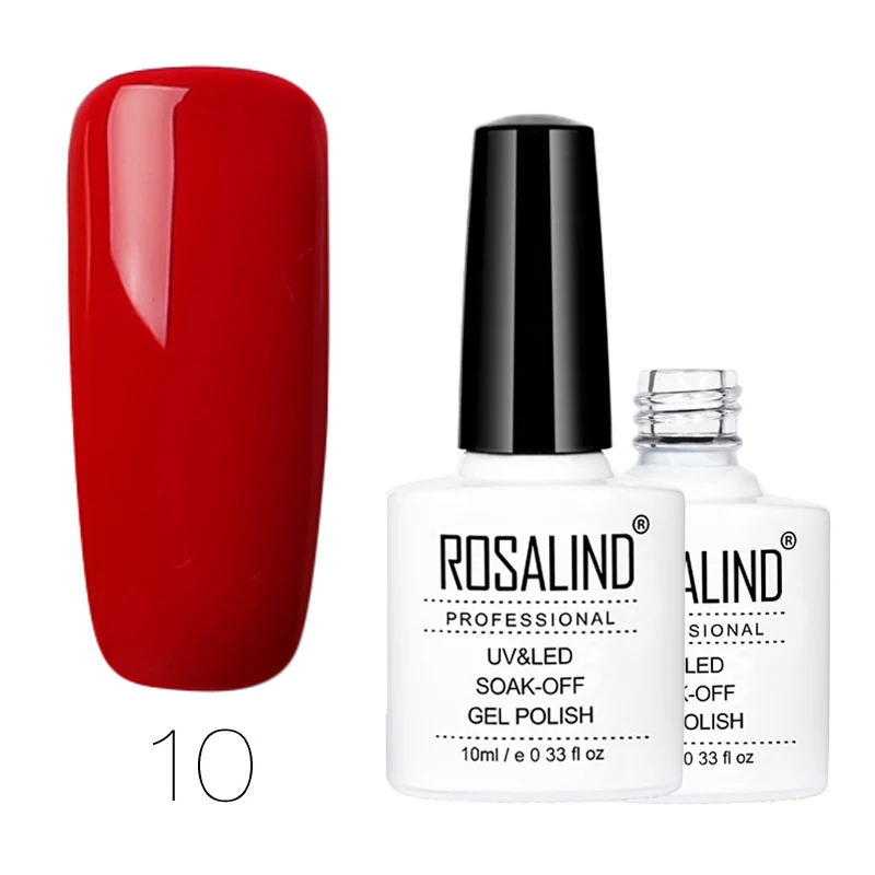RD10 Гель ROSALIND 1, 10 мл,, чистый цвет, серия, Гель-лак для ногтей, повседневный Гель-лак, УФ светодиодный, для маникюра, для наращивания ногтей - Цвет: RD10