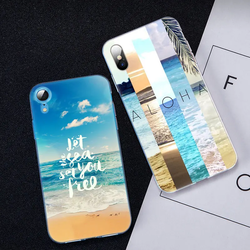 Hot Summer beach tree Soft Silicone Transparent Case for Apple iPhone 11 Pro XS MAX XR X 7 8 Plus 6 6s 5 5C 5S SE TPU Cover | Мобильные
