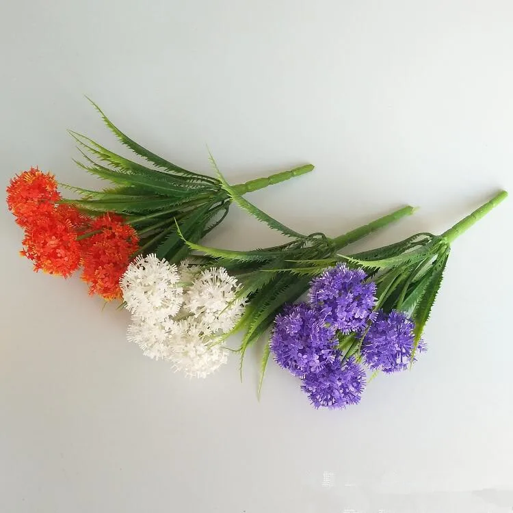 10 P поддельные Daffodil мяч(3 головки/связка) 11,4" Длина Моделирование Пластиковые нарциссы для дома Свадебные Декоративные искусственные цветы