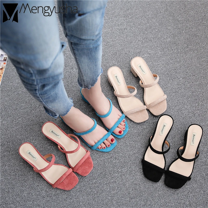 Летние Modis с открытым носком шлепанцы без задника открытыми пальцами Женские