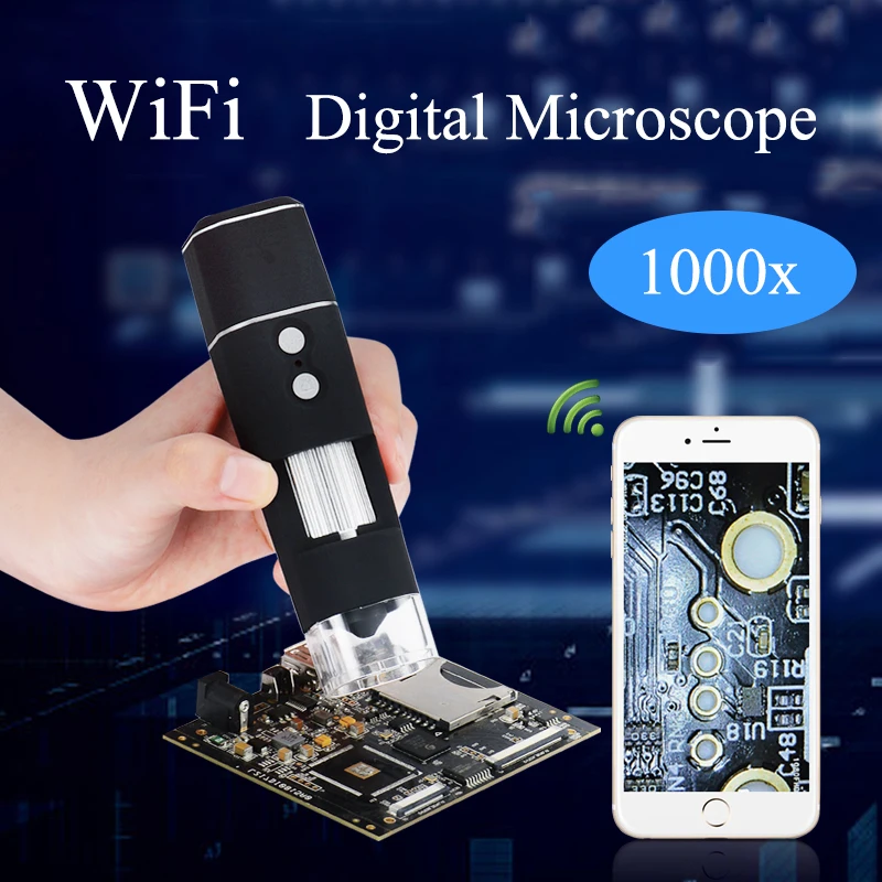 1000X WiFi цифровой микроскоп для Android Iphone мобильный телефон 8 LED Дети Цифровой