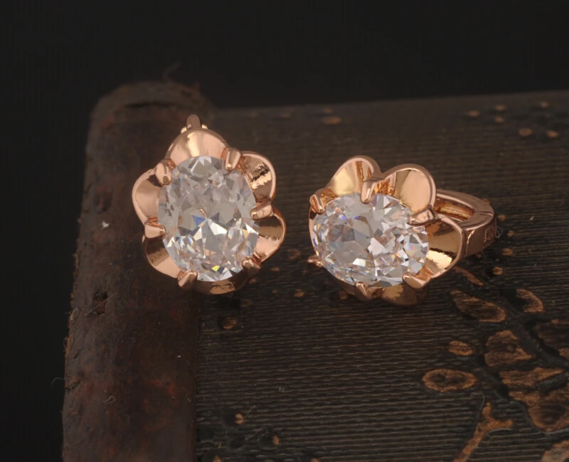 MxGxFam (цвет розового золота) Женская бижутерия с цветочным рисунком|earrings jewelry