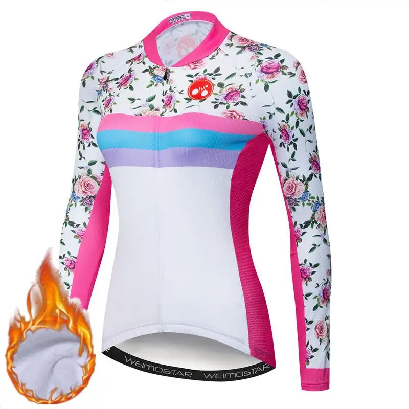 Color 3 Weimostar, зимняя, длинный рукав, для женщин, для велоспорта, Джерси, MTB, для шоссейного велосипеда, термальная куртка, профессиональная команда, женская одежда для велоспорта, велосипедная рубашка - Цвет: Color 3