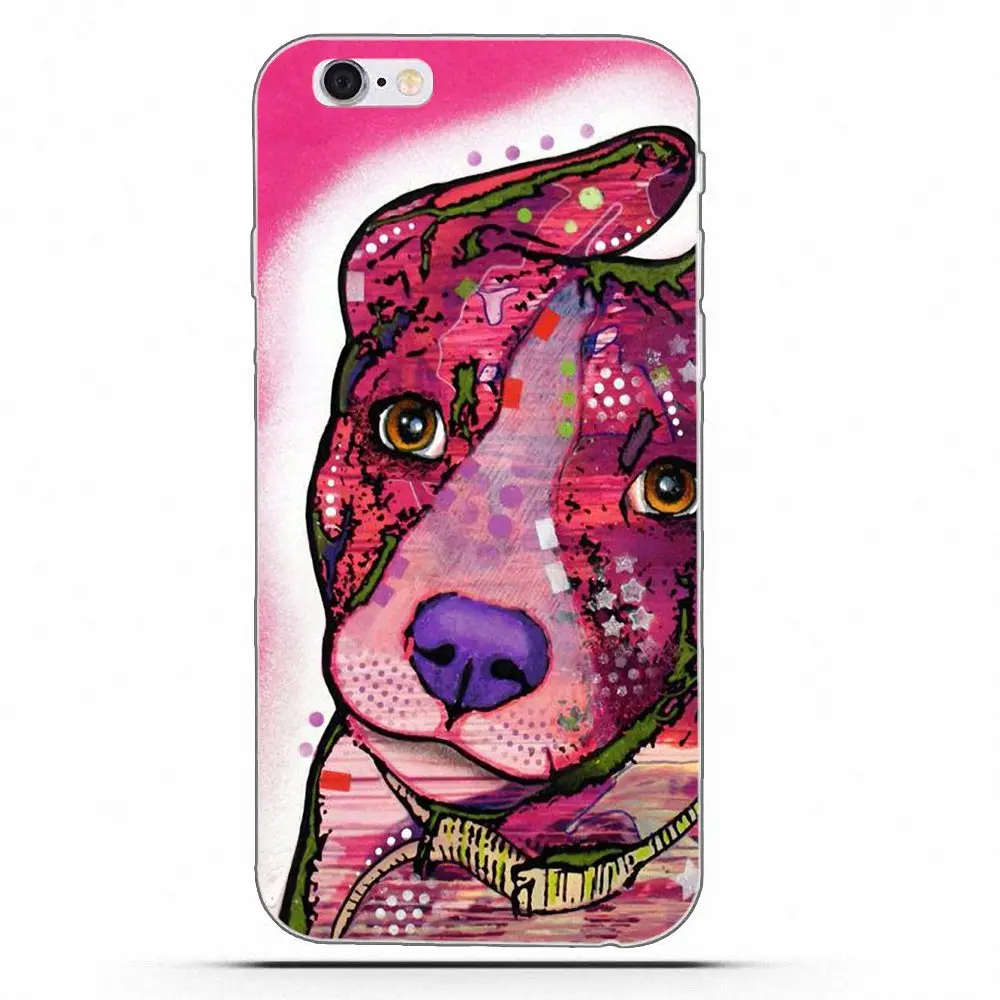 Чехол TPU защитный многокрасочный щенок питбуля для Huawei G7 Y6 II Y7 Xiaomi Redmi Note 2 3 5 Mi 4 4C 4I 5S 5X 6X 8 SE Pro on.