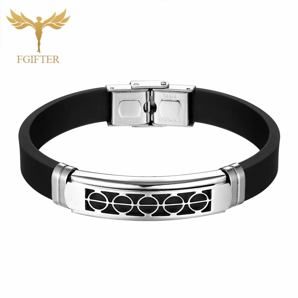 Bracelets Bangles Модный черный браслет, мужские ювелирные изделия, Золотые аксессуары из нержавеющей стали, мужской браслет в стиле панк, повседневные мужские ювелирные изделия - Окраска металла: Bracelets Bangles