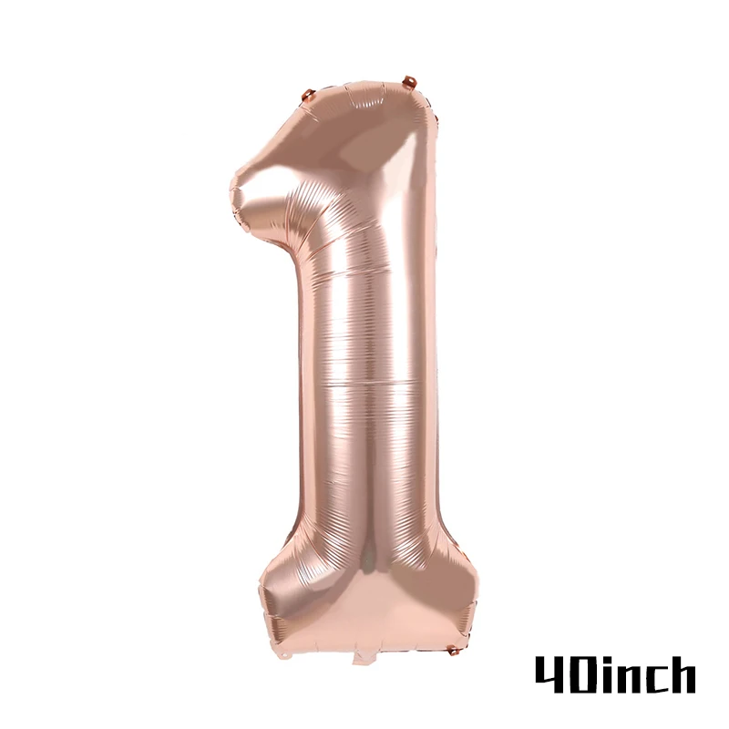1pcs Number1 Balloon MEIDDING С Днем Рождения Фольга из розового золота воздушный шар воздушные шары Свадебный декор 30/40/50th день рождения принадлежности для юбилейной вечеринки - Цвет: 1pcs Number1 Balloon