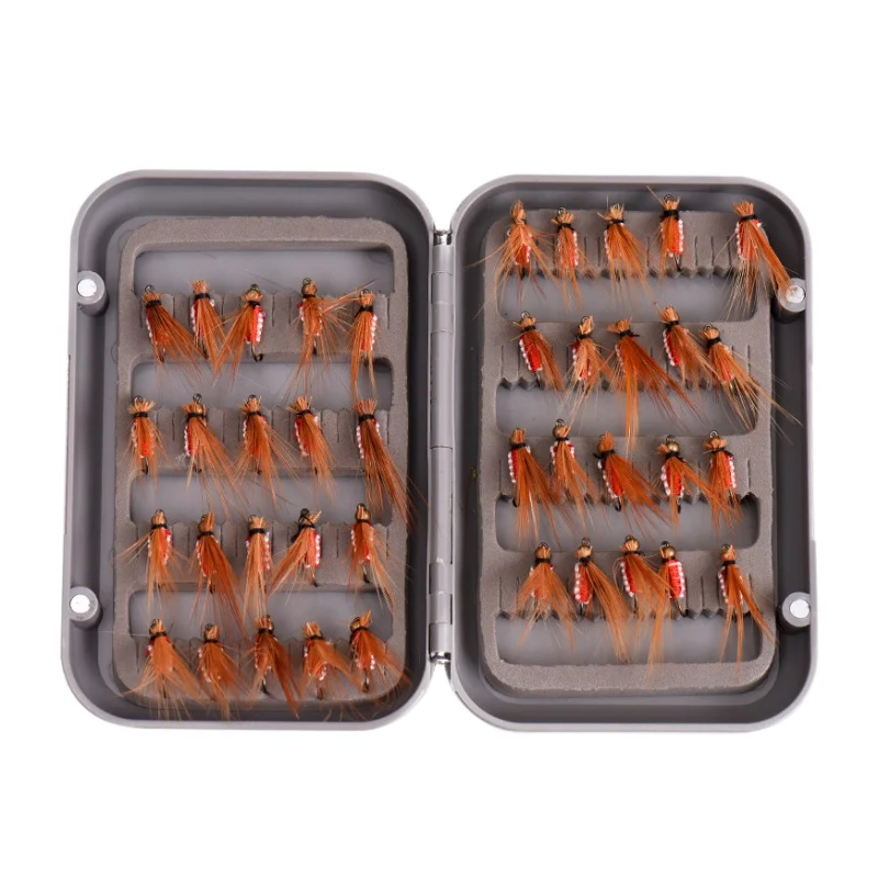 Plastic Box bionic fly hooks vivid image on fish attraction strong 4 colors optional Carbon steel outdoor fishing bait | Спорт и