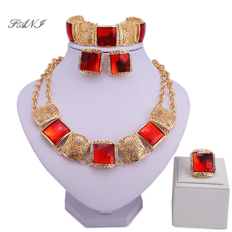 Женский ювелирный комплект из бисера и Fani золотого цвета с кристаллами 2018|jewelry sets