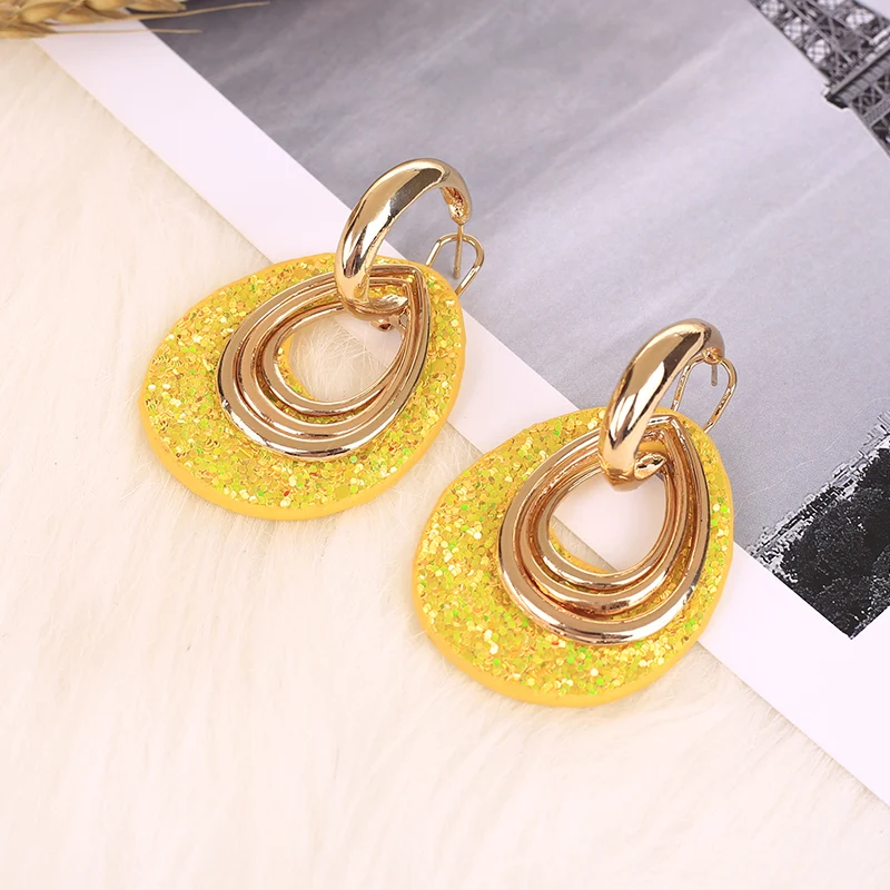 DCHENLER капли большие серьги из кожи цинковый сплав длинные Brinco sieraden oorbel вешалки voor