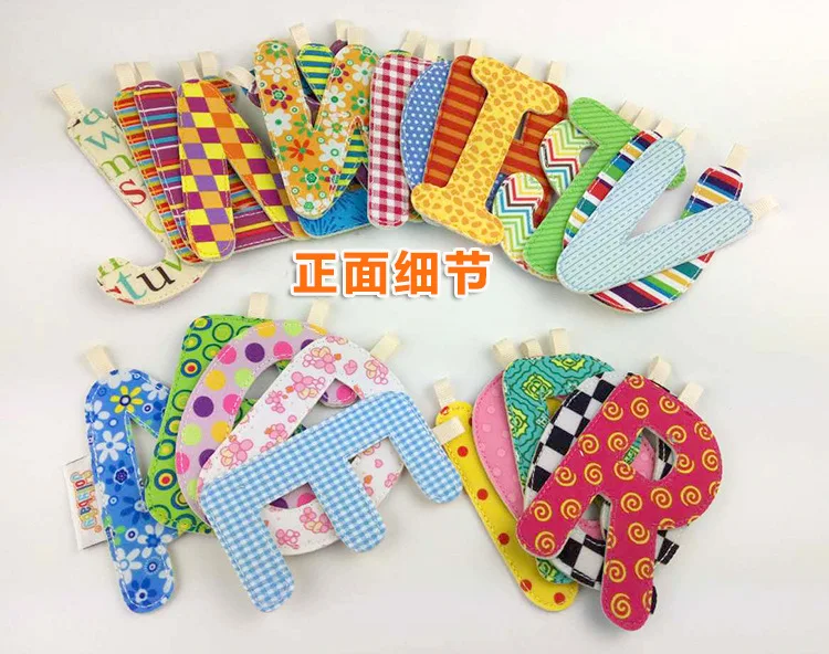 26pcs/set cognition A to Z multifunctional alphabet bed surround cloth letter teether gift colorful educational soft baby toy | Игрушки и