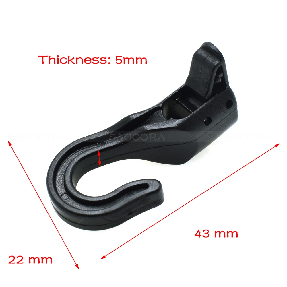 

43*21mm Black Swivel Plastic Snap Hook For 6mm Cord Webbing Strap Luggage Bag