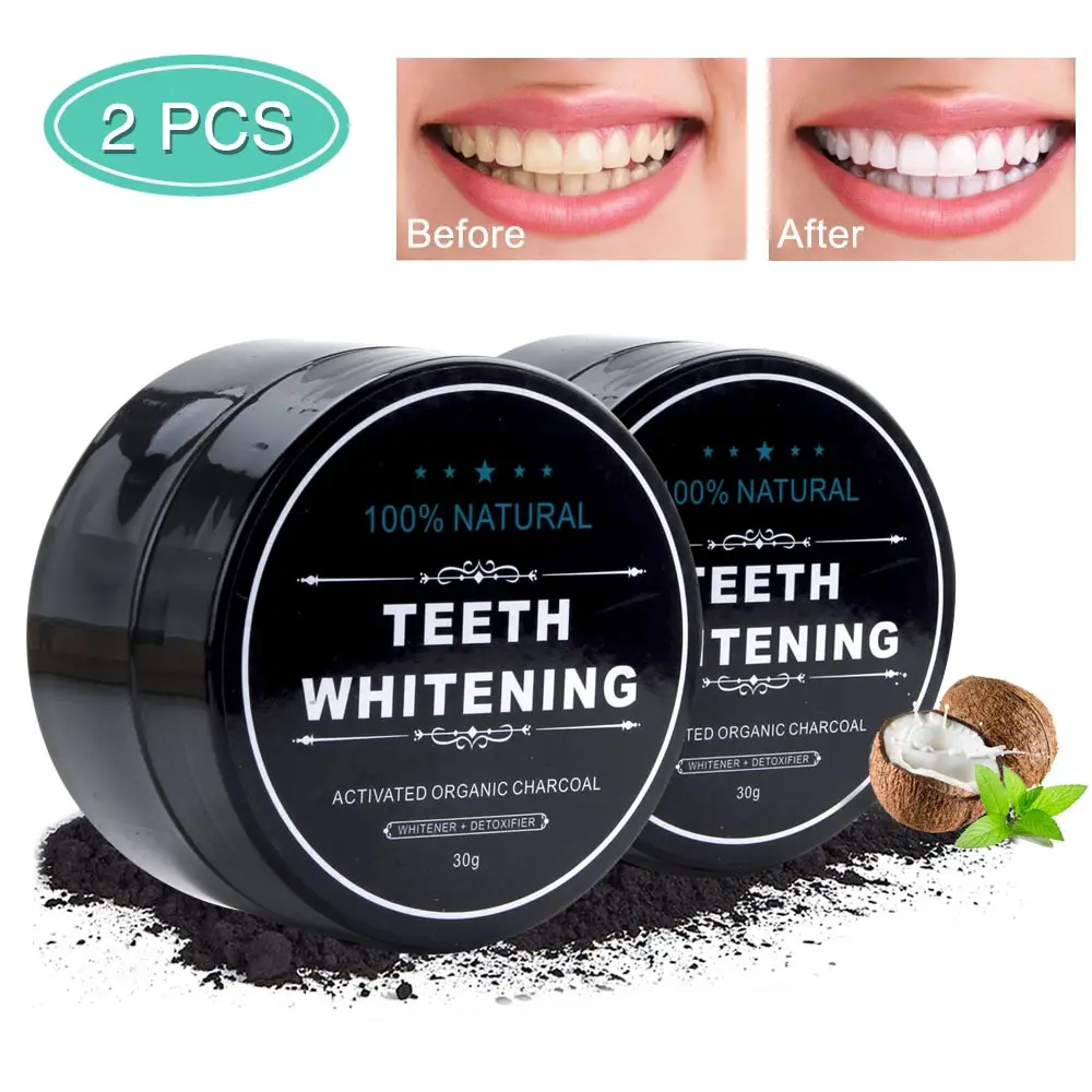 

2 Pcs Daily Use Charcoal Teeth Whitening Scaling Powder Oral Hygiene Cleaning Packing Premium Activated Bamboo Charcoal Powder