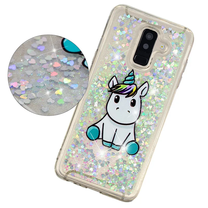 Silicone Case on For Fundas Samsung Galaxy A6 2018 Liquid Glitter Soft TPU Phone Cases Coque Plus Cover |