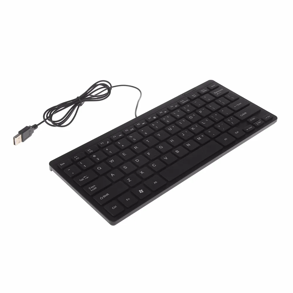 Мини Ультра тонкая Тихая клавиатура 104 клавиш Мультимедиа USB Проводная для