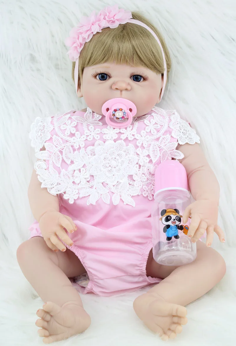 Полностью силиконовая кукла реборн BZDOLL 55 см Реалистичная для новорожденных