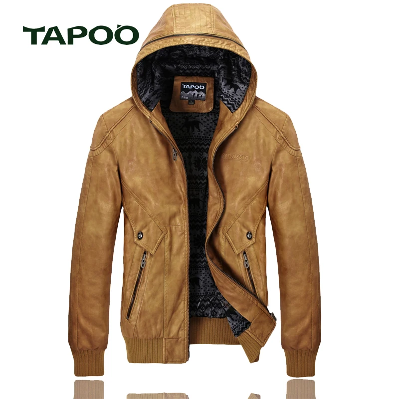 Tapoo мужская кожаная куртка бренд jaqueta de couro masculina мотоциклетная куртка Бомбер байкерская куртка пальто из искусственной кожи замша 828