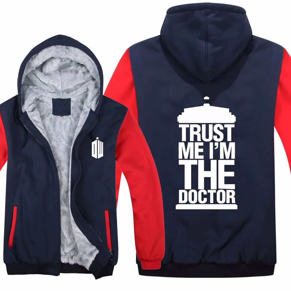 Теплые зимние толстовки с капюшоном «Доктор Кто» из толстого флиса Trust Me I am the Doctor, толстовка, пальто с теплой подкладкой, Мужская толстовка, куртка