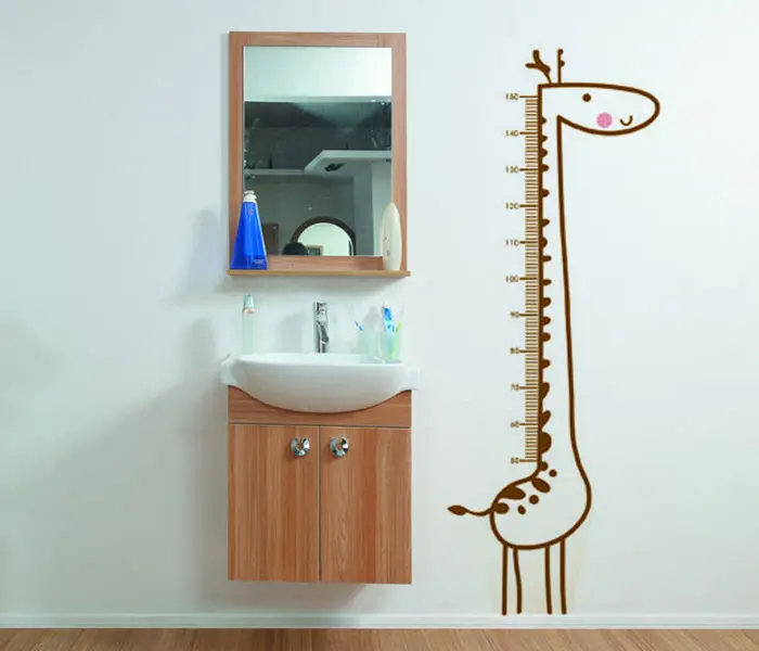 1 шт. большой размер милый мультфильм Жираф животных высота диаграммы стены