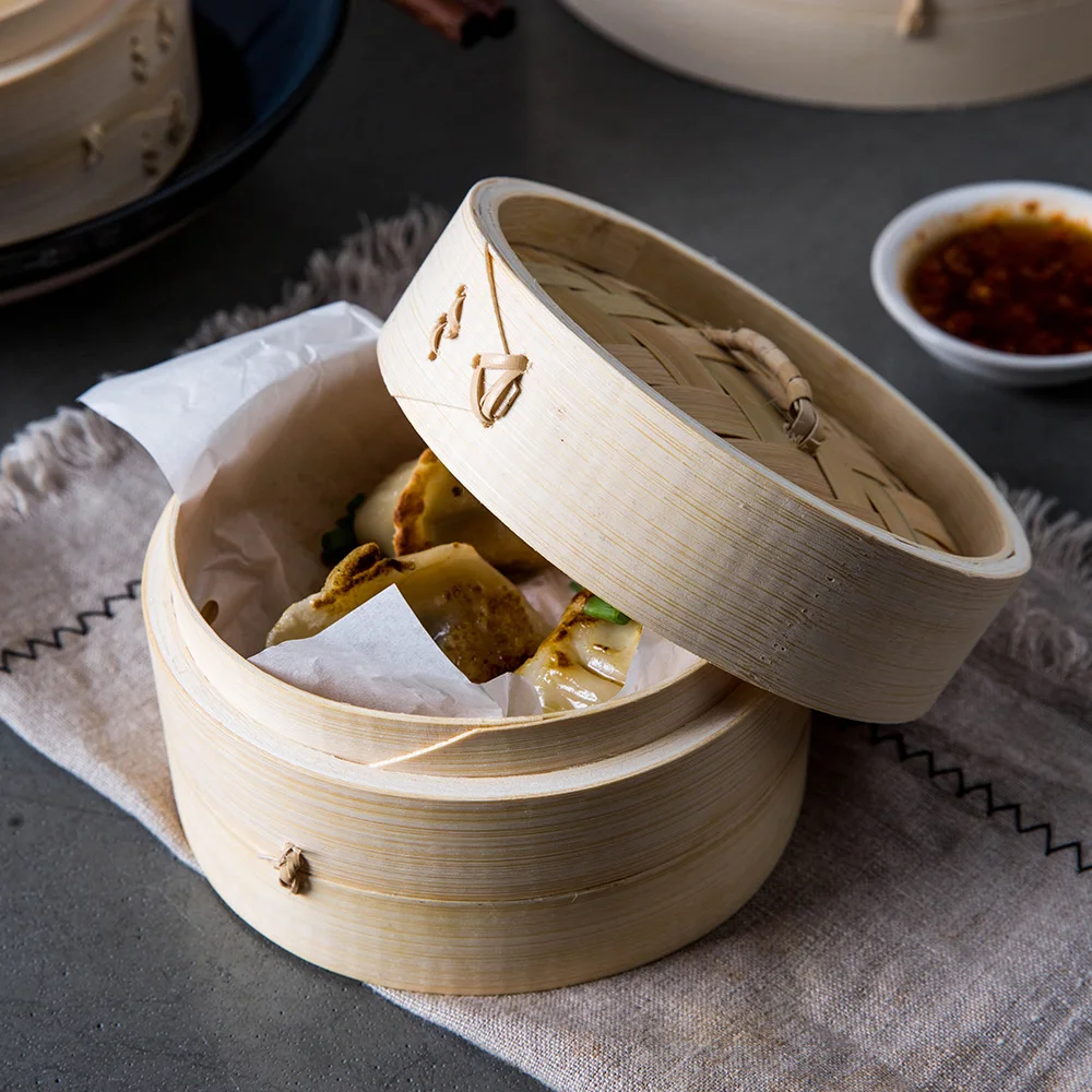 MDZF SWEETHOME натуральная Бамбуковая Пароварка Корзина Набор Dim Sum бамбуковые пароварки пароварка