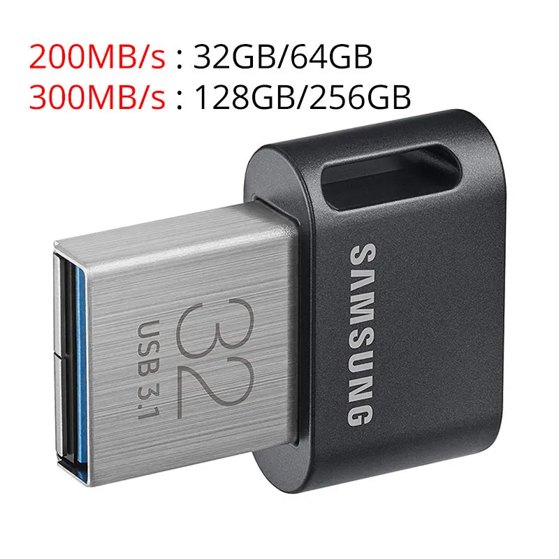FIT Plus SAMSUNG USB3.1 Flash Drive Pendrive 256GB 128GB 300MB/s Metal Flash Memory Stick 64GB 32GB 200MB/s Mini Pen Drive USB Key U Disk - Цвет: FIT Plus