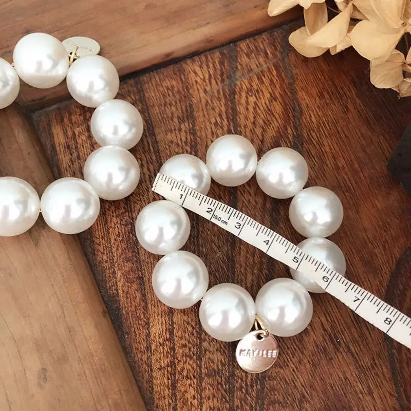 Korean Imitation Pearl Beading Hair Ties Women Metal Pendant Charms Elastic Bracelet DIY Styling Decorative Ponytail Holder |