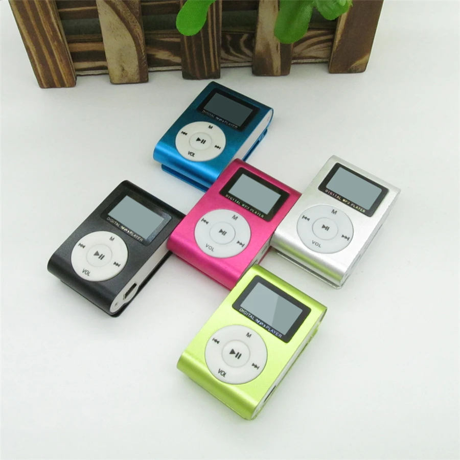 Портативный MP3-плеер с ЖК-экраном мини MP3-плеер с зажимом и слотом для карт Micro TF/SD спортивные MP3 музыкальные плееры+ наушники+ кабель USB