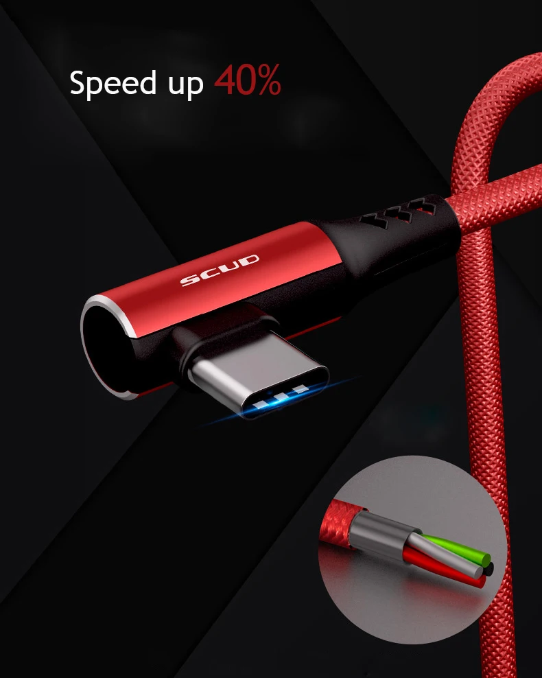 Scud USB кабели Быстрая зарядка мобильный телефон зарядное устройство кабели тип-c для Android Xiaomi huawei samsung стабильный ток USB кабели