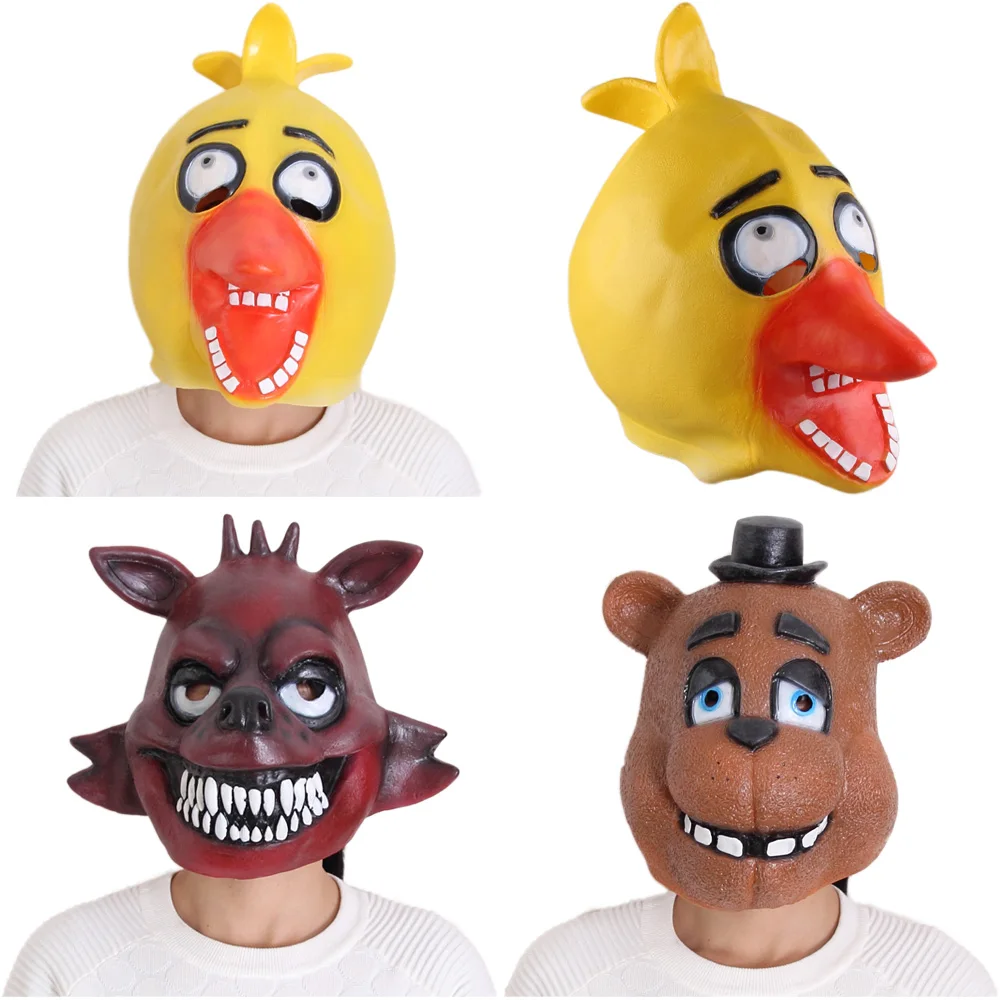 Оригинальная пятиночная у Фредди 4 FNAF косплей Фокси латексная маска фигурки для