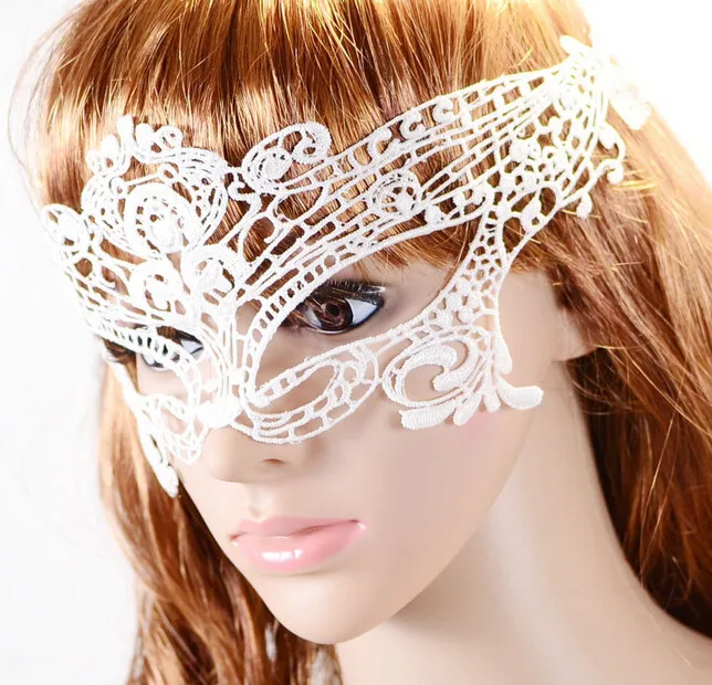 Сексуальные маски для глаз черная/белая кружевная ажурная маска королева