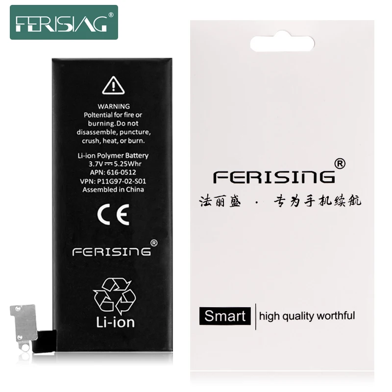2020 новый 100% Оригинальный FERISING телефон батарея для iPhone 4 4G Емкость 1420mAh ремонтные