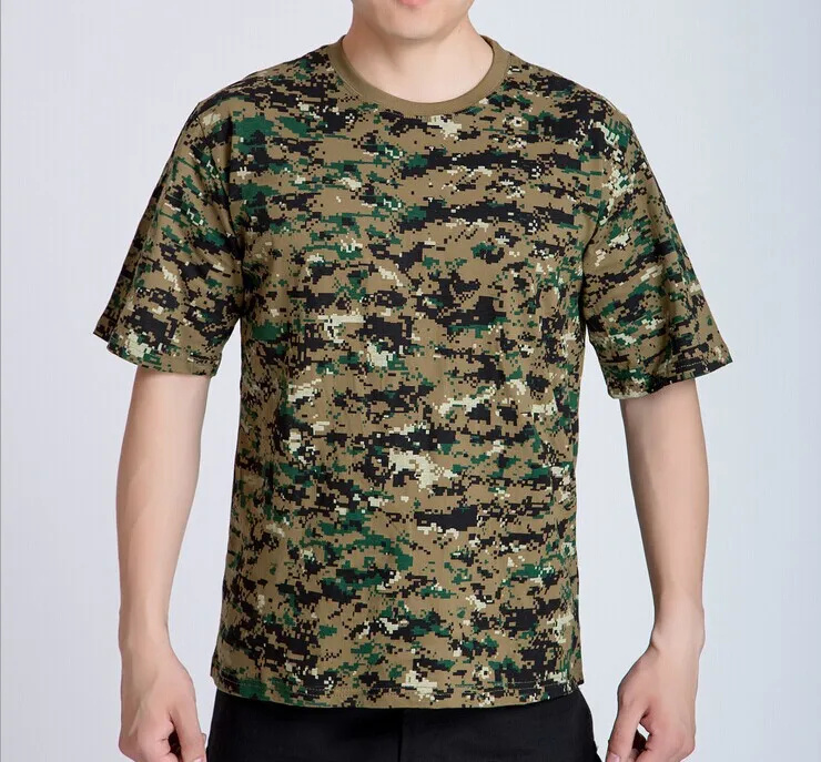 Мужская камуфляжная футболка мужская хлопковая армейская тактическая Боевая
